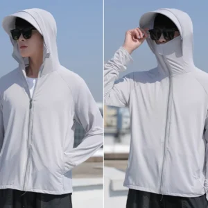 Áo Khoác Chống Nắng Cho Nam Mùa Hè Chống Tia UV Lụa Băng Mỏng Thoáng Khí Áo Khoác Dã Ngoại Câu Cá